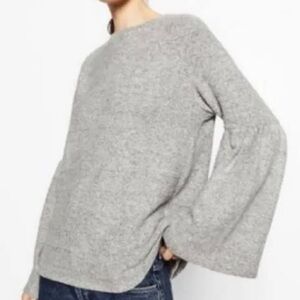 Zara Women's Gray Sweater Peplum Sleeves